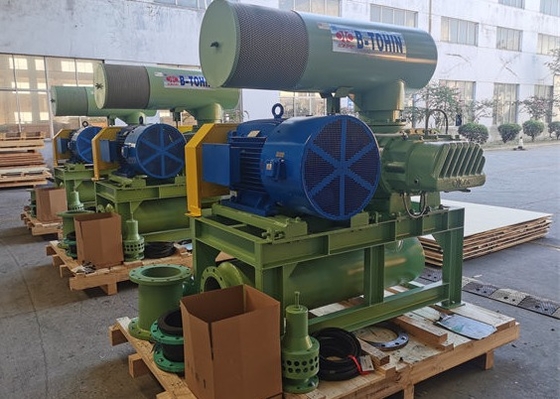 DN100 50Kpa RPM1350 tiga lobes root blower untuk Pneumatic conveying