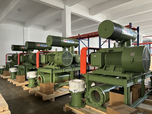 Green Axial Flow Three Lobe Roots Blower BK8024S 90KW Untuk Pengolahan Air