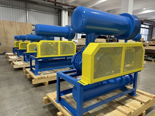 Three Lobe Type Rotary High Pressure Roots Blower Efisiensi Tinggi 60-100kpa