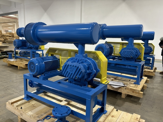 Three Lobe Type Rotary High Pressure Roots Blower Efisiensi Tinggi 60-100kpa