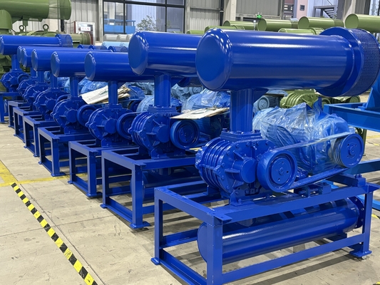 Three Lobe Type Rotary High Pressure Roots Blower Efisiensi Tinggi 60-100kpa