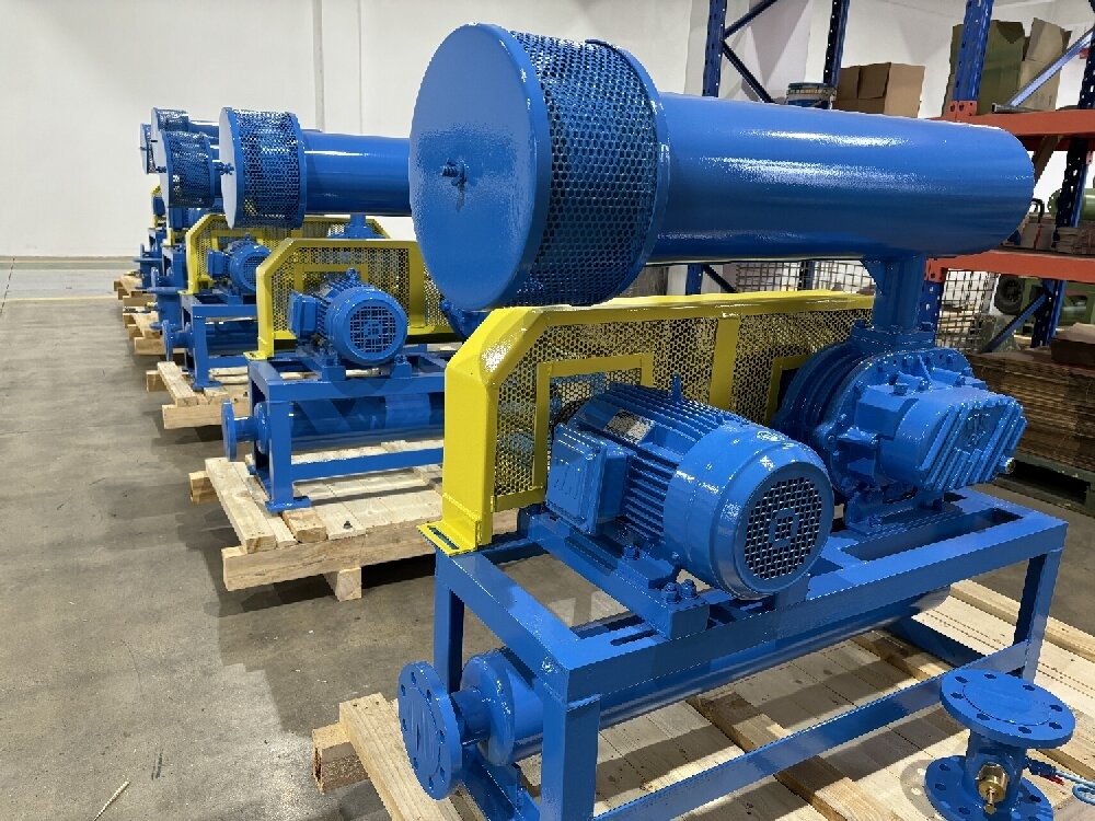 Lobe Roots Air Blower DN150 pendingin udara, tipe vertikal root blower