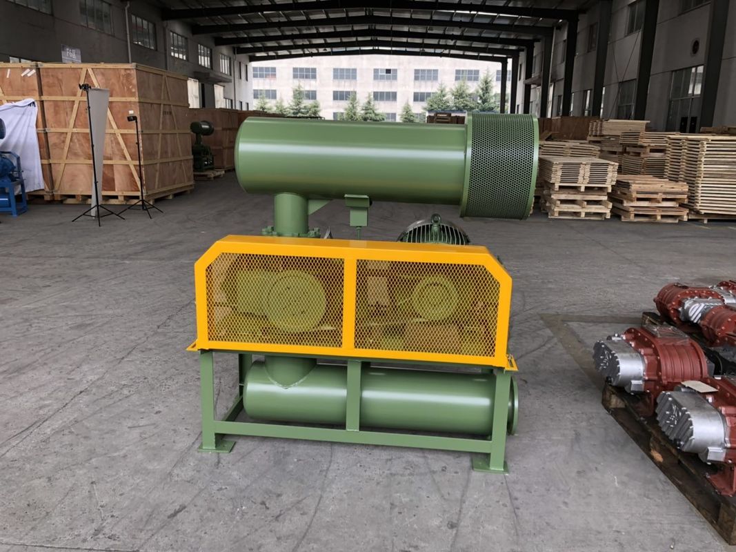 Cast Iron 3 Lobe Roots Blower dengan warna hijau tentara, umur panjang
