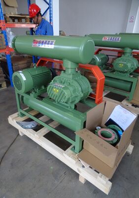 -0.1~-0.5kgf/cm2 Tekanan, Tiga Lobe Tekanan Negatif Roots Blower, Cast Iron, Biru, Pompa Vakum Industri, 5.5-22kW