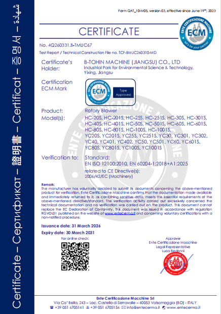 CINA B-Tohin Machine (Jiangsu) Co., Ltd. Sertifikasi