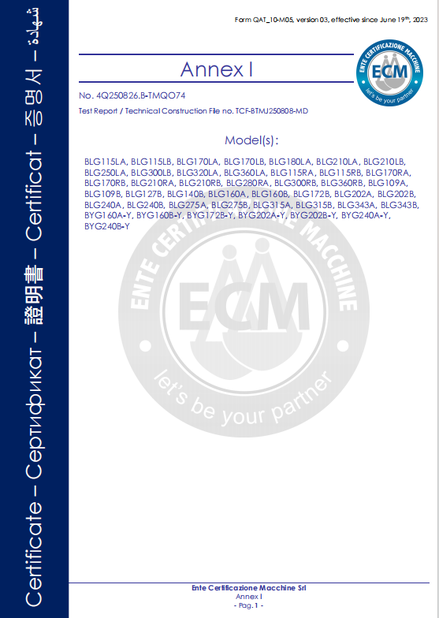 CINA B-Tohin Machine (Jiangsu) Co., Ltd. Sertifikasi